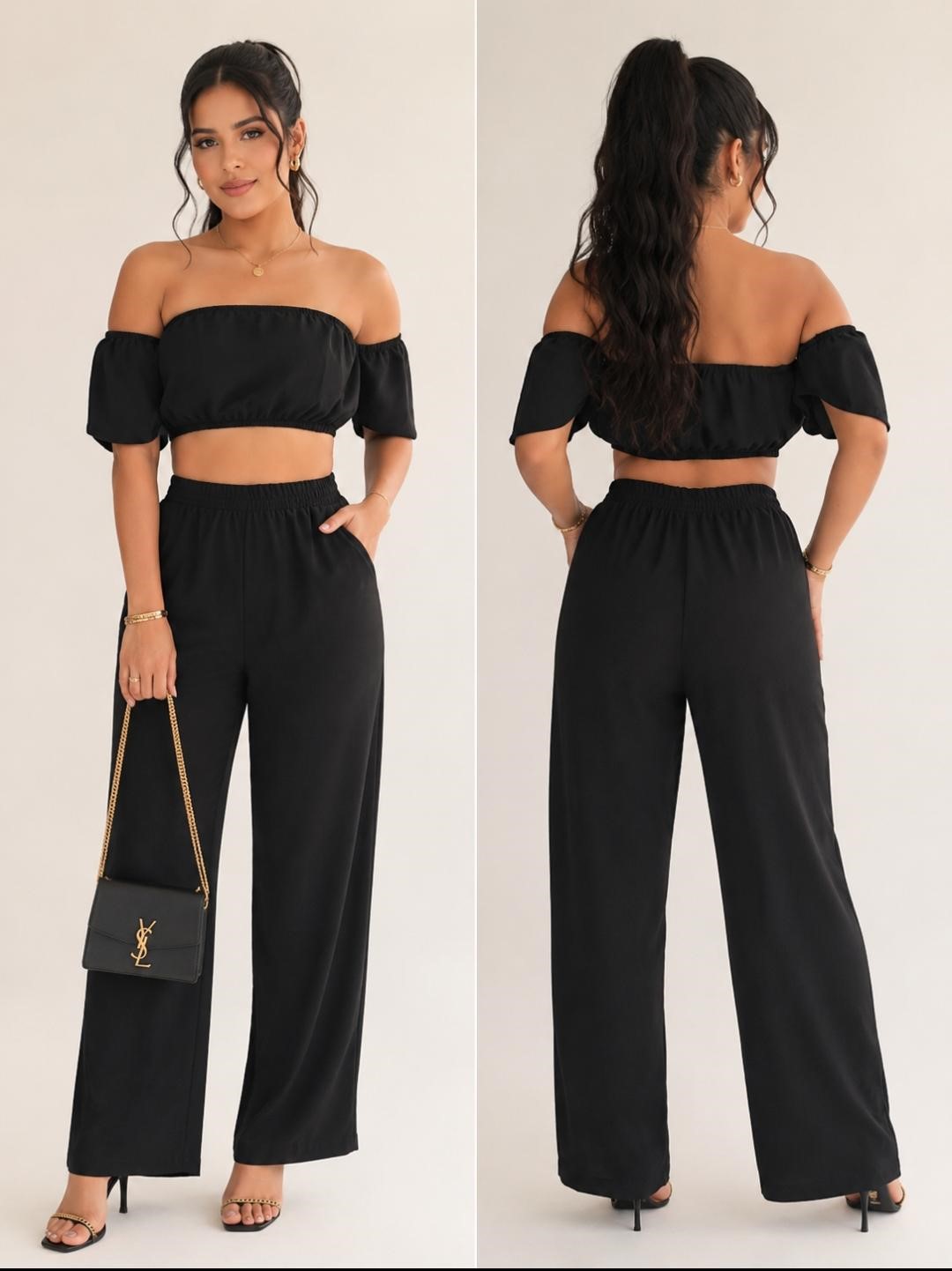 Pantloneta Pata Ancha Con Blusa De Elastico T