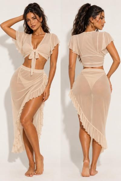 Pareo De Saya Con Vuelo Y Blusa