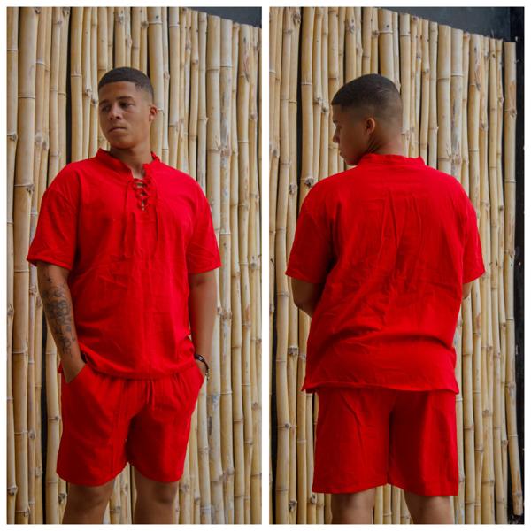 Juego De Shorts De Hombre Con Camisa