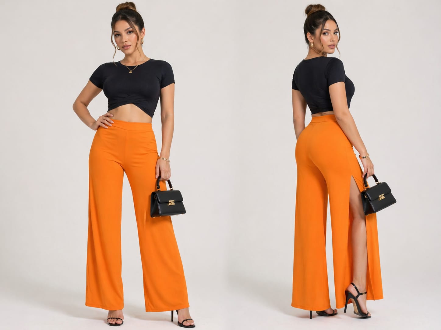 Pantaloneta Abierta En Las Patas Con Pulover Nudo