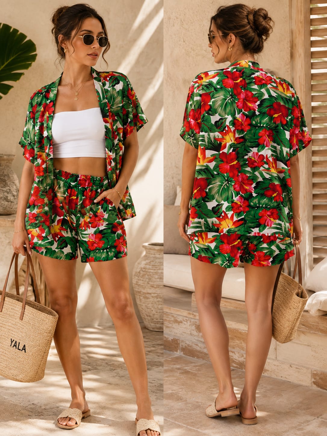 Juego De Short De 3 Piezas Con Blusa Y Tope