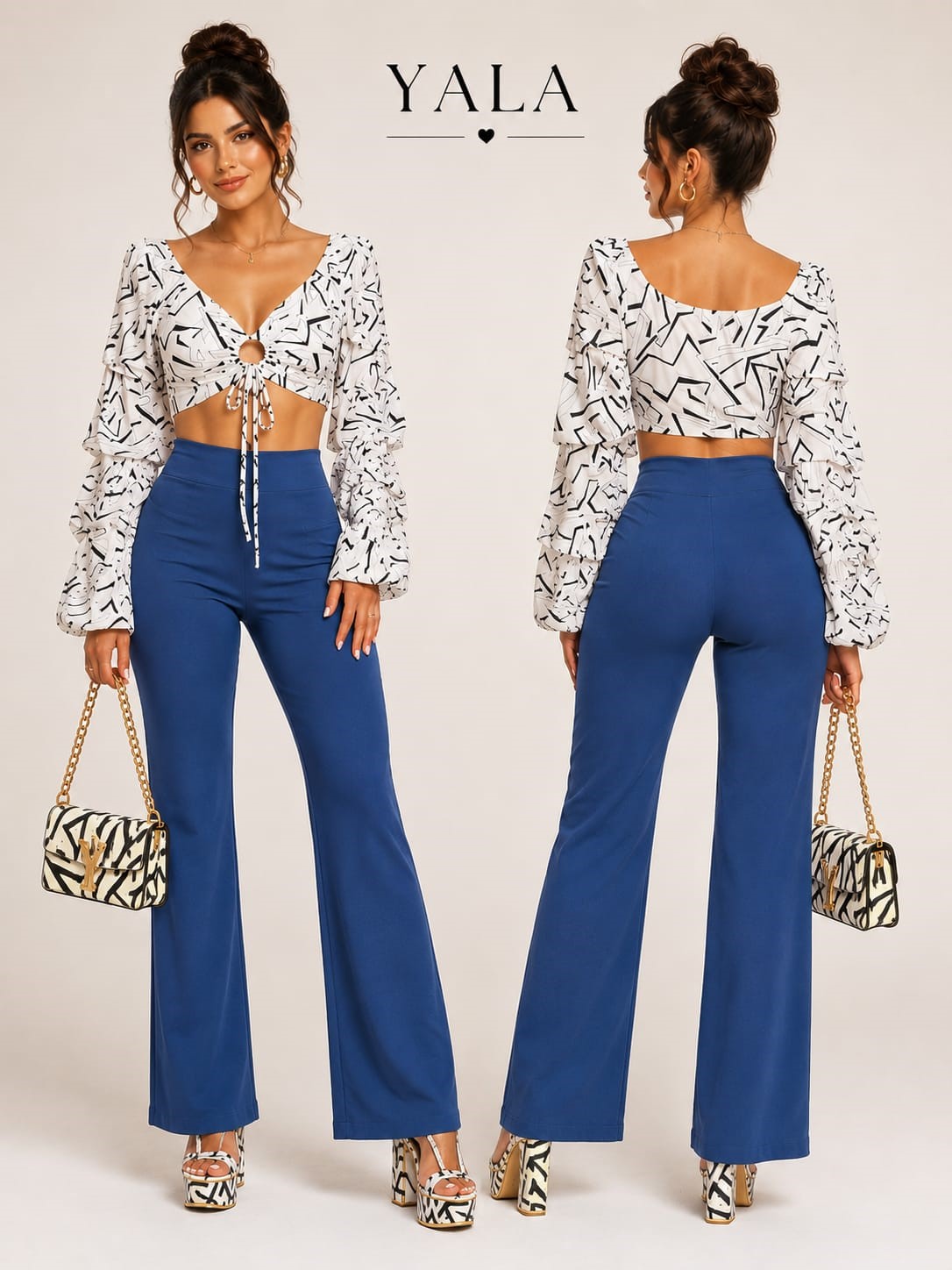 Pantaloneta Faja Normal Blusa Abombachada En Las Mangas Recogida