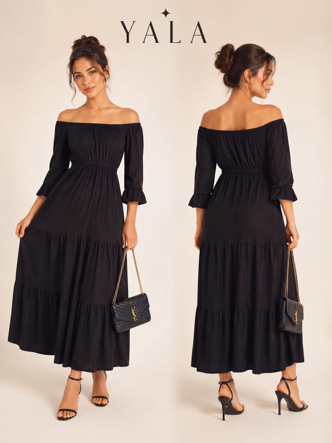 Vestido Varios Vuelos Manga 3/4 Largo